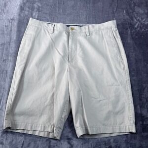 Banana Republic Mens 36 Emerson Shorts  Khaki Beige Cotton Chino Flat Front 9 In